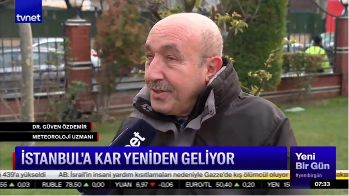 Dr. Güven Özdemir Evaluates Expected Snowfall in Istanbul and Upcoming Weather Forecast