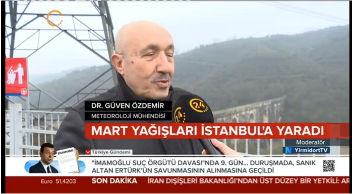 Dr. Güven Özdemir Evaluates Istanbul Dam Occupancy Rates After March Rainfall and Upcoming Weather Conditions