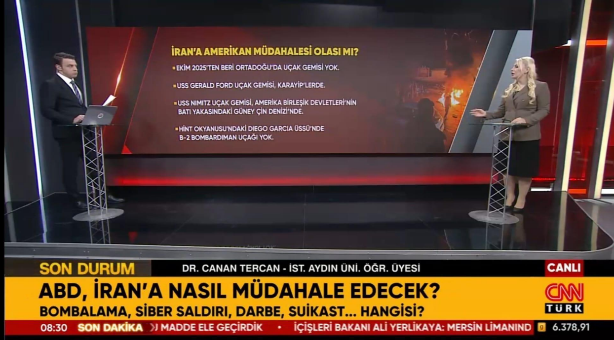 Öğretim Üyemiz Dr. Canan Tercan, İran'daki Son Gelişmeleri Değerlendirdi