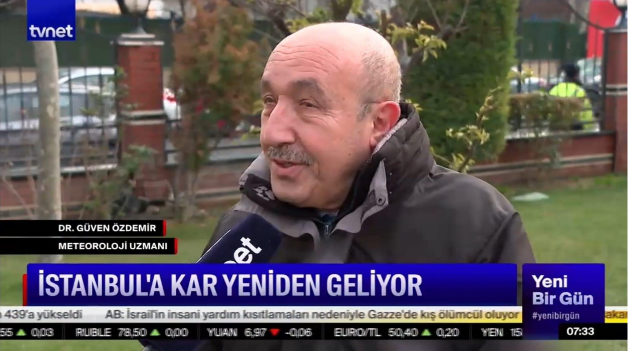 Öğretim Üyemiz Dr. Güven Özdemir'den İstanbul İçin Kar Yağışı Uyarısı