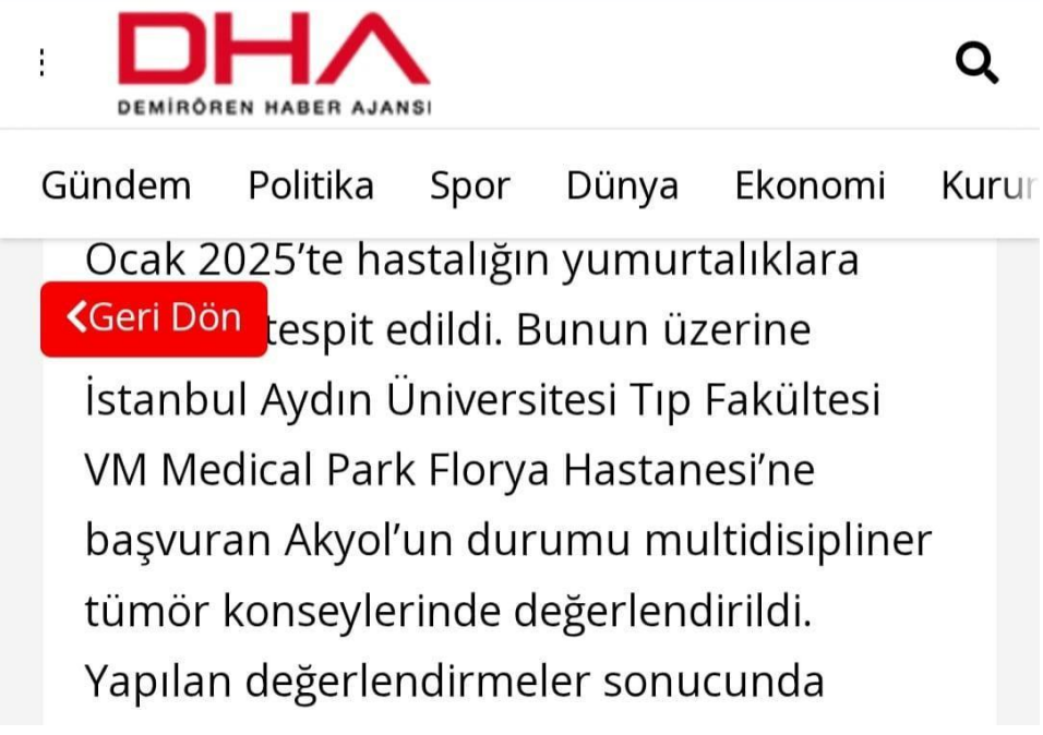 Öğretim Üyemiz Doç. Dr. Cihan Comba'dan Kanser Tedavisinde Dünya Çapında Bir İlk