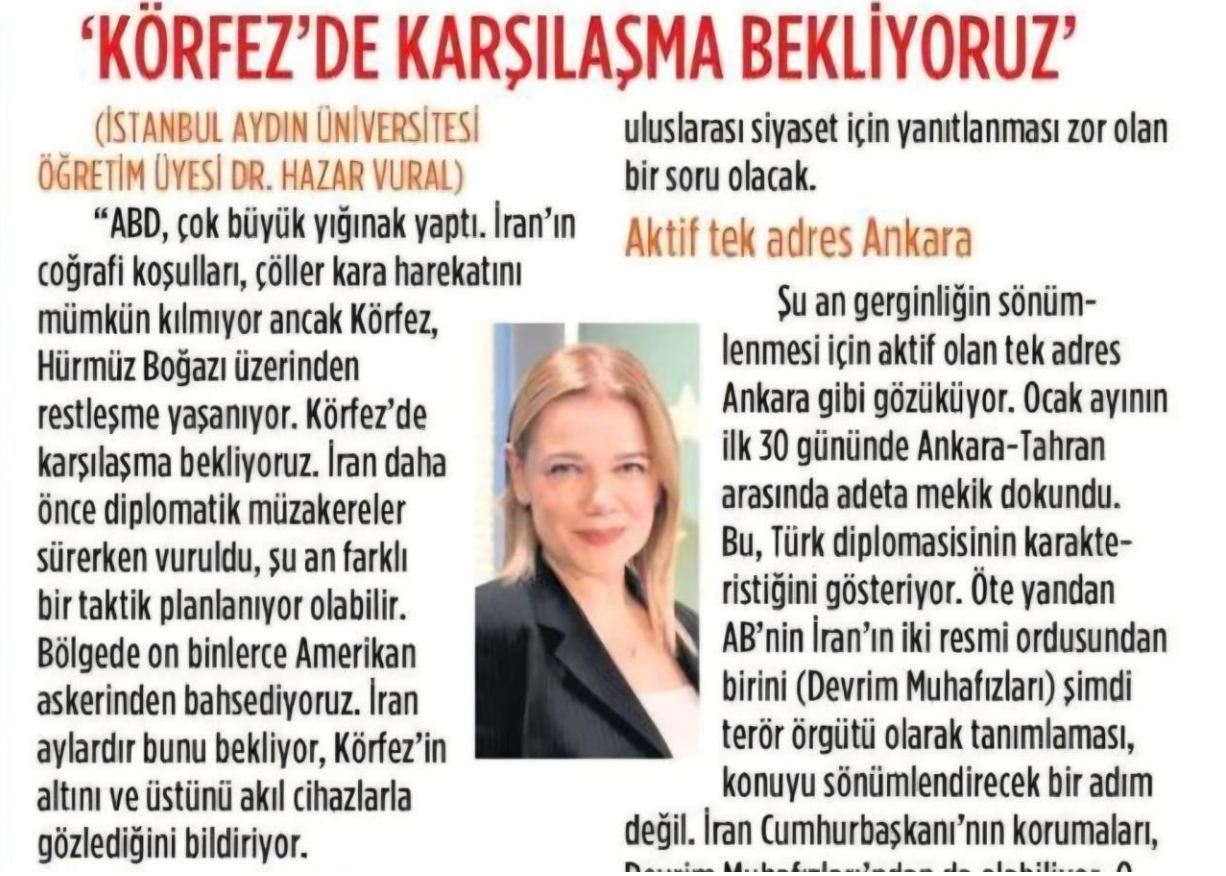 Öğretim Üyemiz Dr. Hazar Vural, Olası ABD-İran Gerilimini Değerlendirdi