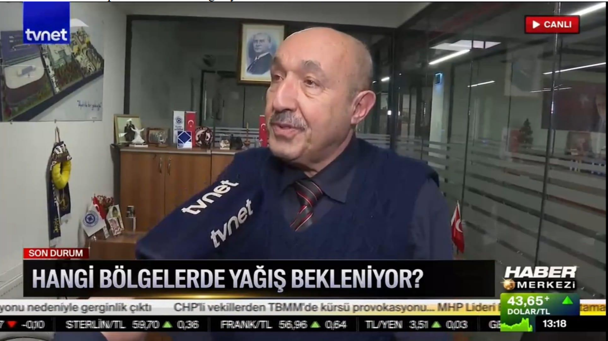 Öğretim Üyemiz Dr. Güven Özdemir, Kış Yağışları ve Hava Durumunu Değerlendirdi