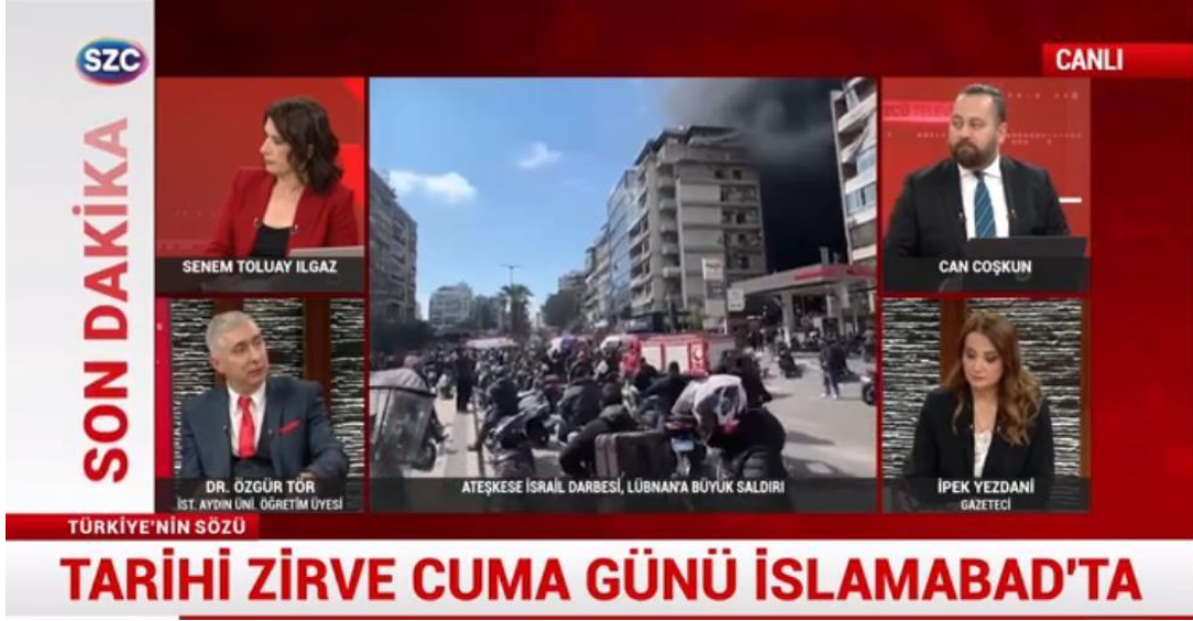 Öğretim Üyemiz Dr. Özgür Tör, İsrail'in Saldırılarını ve ABD'nin Tutumunu Değerlendirdi