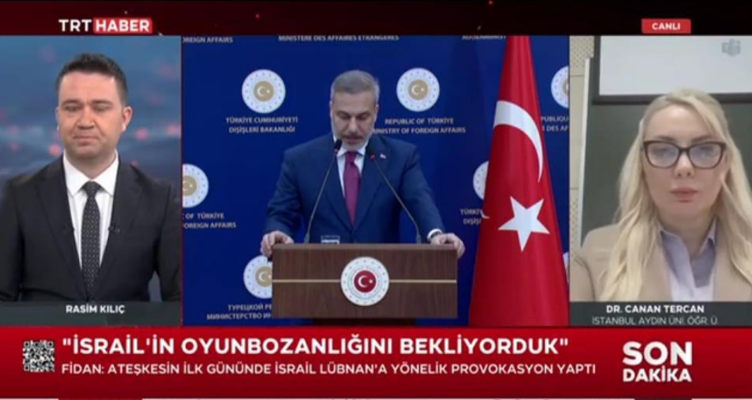 Öğretim Üyemiz Dr. Canan Tercan, İsrail'in Lübnan'a Yönelik Saldırılarını Değerlendirdi