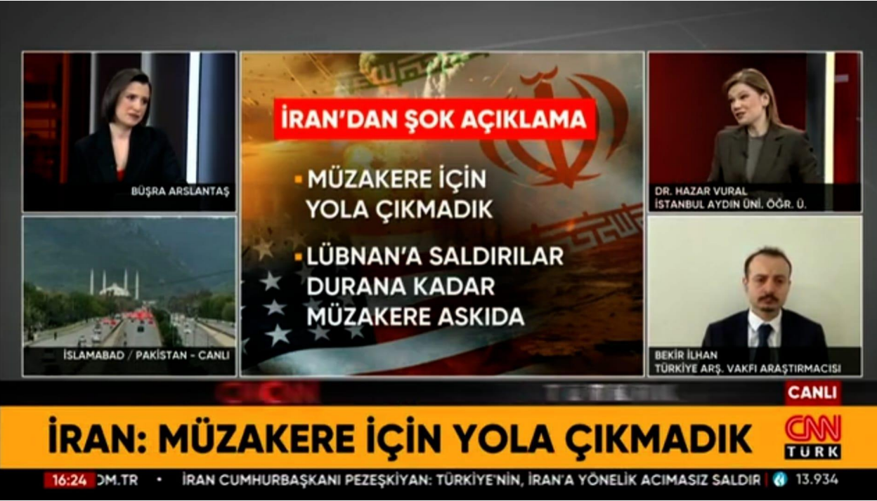 Öğretim Üyemiz Dr. Hazar Vural, İran-ABD Ateşkesini ve Barış Görüşmelerini Değerlendirdi