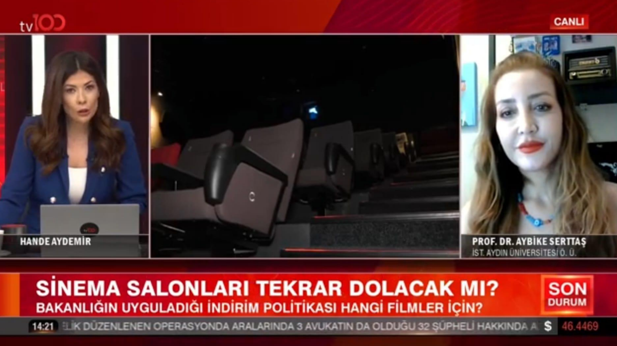 Öğretim Üyemiz Prof. Dr. Aybike Serttaş, Sinema Biletlerinde İndirim Düzenlemesini Değerlendirdi